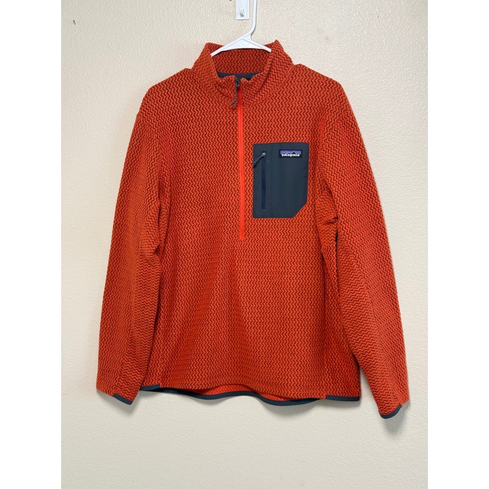 Patagonia Mens R1 Air Zip-Neck Fleece Pullover Orange Large 40245